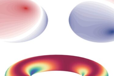 Images showing interference patterns (top) and a Wilson loop (bottom)