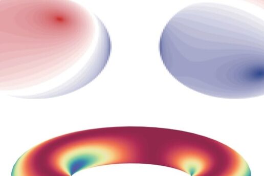 Images showing interference patterns (top) and a Wilson loop (bottom)