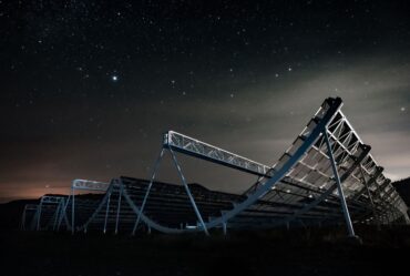 CHIME, a radio telescope in British Columbia, consists of four large antennas, each about the size and shape of a snowboarding half-pipe.