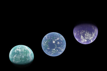 Image of three exoplanets.