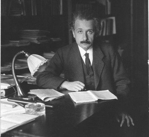 Albert Einstein in his office