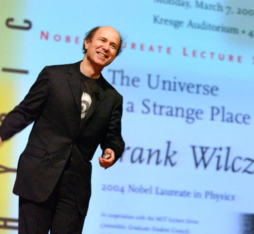 Frank Wilczek on stage at a Nobel Laureate Lecture