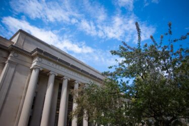 columned facade of MIT Building 10