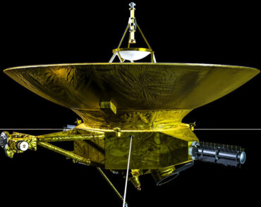 Artist depiction of Interstellar Probe, with its dish facing upward.