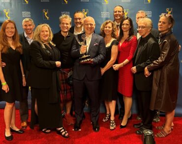 Caption:“The Hunt for Planet B” team celebrates their Emmy Award at the Palladium Times Square in New York City.