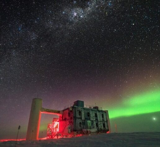 The IceCube Lab at the South Pole.