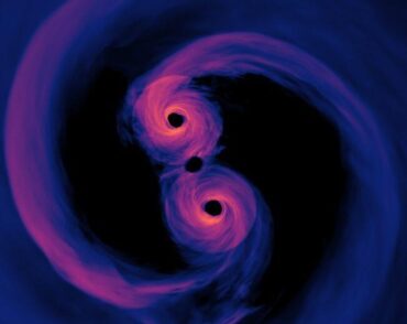computer simulation of supermassive black holes only 40 orbits from merging