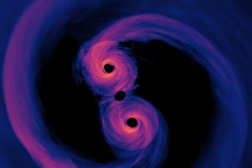 computer simulation of supermassive black holes only 40 orbits from merging