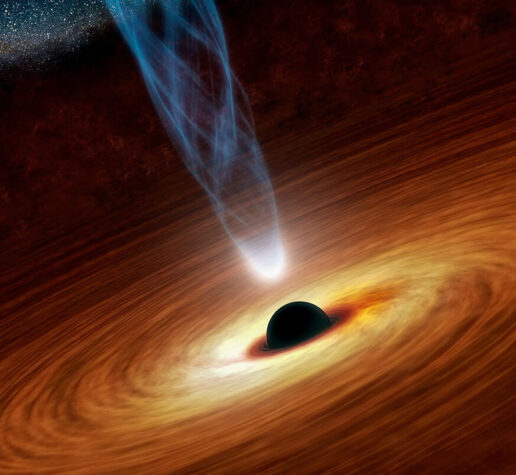 swirling black hole sucking in gas