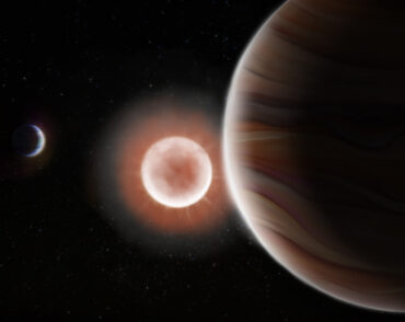 artist's rendition of the two planets and star in the TOI-4600 system