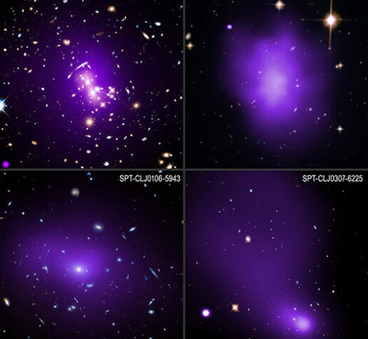 Composite of 4 images of SPT Clusters