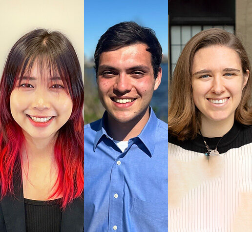 headshots of 2024 Fulbright winners: April Cheng, Ryan McTigue, and Olivia Rosenstein