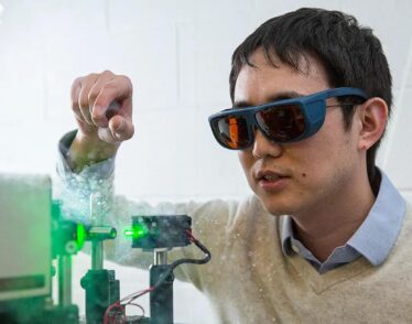 Long Ju in his lab at the Massachusetts Institute of Technology.
