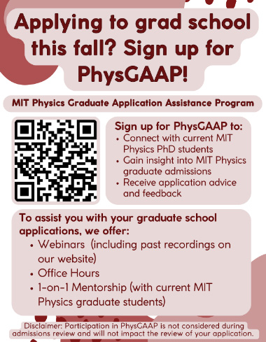 Poster containing information and qr code about Signing up for PhysGAAP