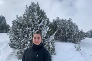 Martina Solano Soto smiling against a wintery background