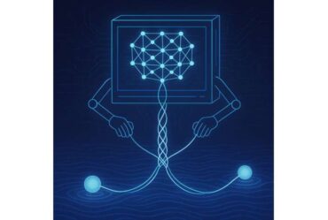 Image illustrating AI braiding fractional charges (