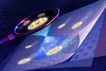 Illustration shows pairs of electrons in magic-angle twisted trilayer graphene