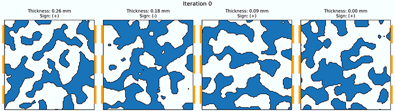 Four renders show subtle movements of porous structure.