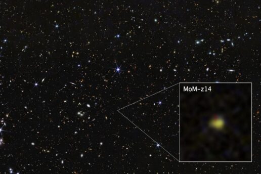 Webb space telescope captured galaxy MoM-z14 as it appeared nearly 13 billion years ago.
